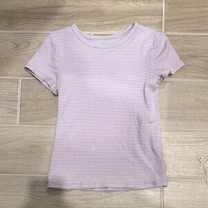 Vineyard Vines Purple Striped Short Sleeve Tee
